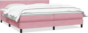 vidaXL Κρεβάτι Boxspring με Στρώμα Ροζ 180x210 εκ. Βελούδινο