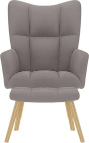 vidaXL Πολυθρόνα Relax Taupe Υφασμάτινη με Υποπόδιο