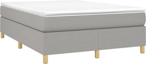 vidaXL Κρεβάτι Boxspring με Στρώμα Ανοιχτό Γκρι 140x200 εκ. Υφασμάτινο