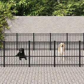 vidaXL Κλουβί Σκύλου Εξωτερικού Χώρου 22,58 μ² από Ατσάλι