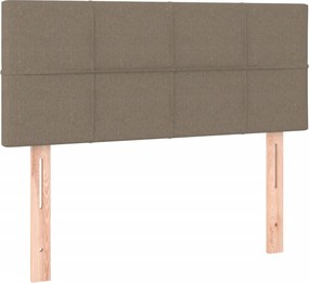 vidaXL Κρεβάτι Boxspring με Στρώμα Taupe 80x200 εκ. Υφασμάτινο