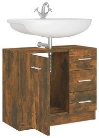vidaXL Ντουλάπι Νιπτήρα Καπνιστή Δρυς 63 x 30 x 54 εκ. Επεξεργ. Ξύλο