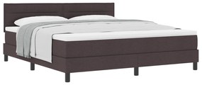 vidaXL Κρεβάτι με Στρώμα Σπαστό Σκούρο Καφέ 180x200 εκ. Ύφασμα