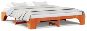 vidaXL Σκελετός Κρεβατιού Κερωτό Καφέ 180x200 cm Στερεό Ξύλο Πεύκου