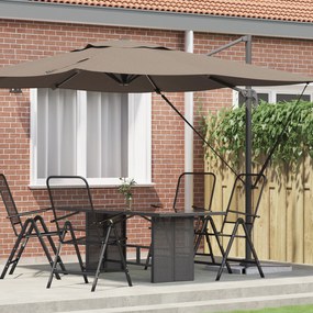 vidaXL Ρώμη Ομπρέλα Taupe Large Πολυεστέρας & Ατσάλι