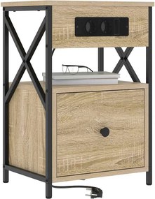 vidaXL Κομοδίνο Δρύς Sonoma 40 x 31 x 60 εκ. Επεξεργασμένο ξύλο