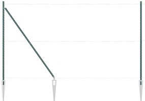 vidaXL Στύλος Περιφράξεων 7 pcs Πράσινο Ατσάλι