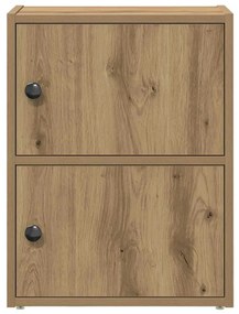 Βιβλιοθήκη Αρτισιανή Δρυς 40x24x52 εκ. Επεξ. Ξύλο - Καφέ