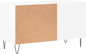 vidaXL Δισκοθήκη Γυαλ. Λευκή 85 x 38 x 48 εκ. από Επεξεργασμένο Ξύλο