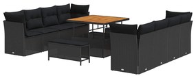 Σετ Καναπέ Κήπου 11 pcs Μαύρο συνθετικό ρατάν