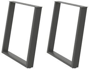 vidaXL Πόδια Τραπεζαρίας σε Σχήμα U 2 τεμ. Ανθρακί 80x(72-73) εκ. Ατσάλι