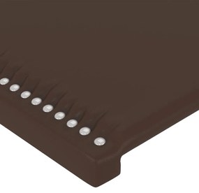 Κεφαλάρι Κρεβατιού LED Καφέ 100x5x78/88 εκ. από Συνθετικό Δέρμα - Καφέ