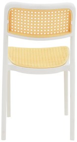 Καρέκλα Westley pakoworld pp φυσικό-λευκό  55x47x81εκ