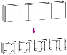 vidaXL Ζαρντινιέρα 360 x 40 x 80 εκ. από Ατσάλι Σκληρυθέν στον Αέρα