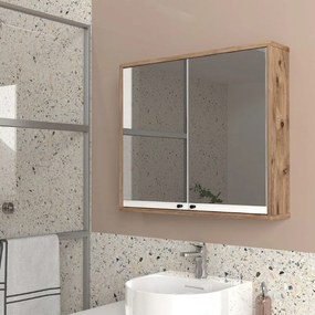 Καθρέπτης μπάνιου Lilian Μegapap χρώμα atlantic pine 75x14,6x65εκ.