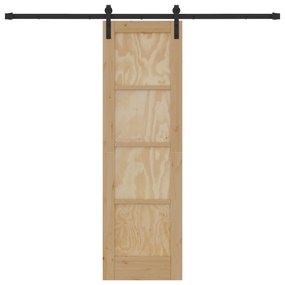 vidaXL Συρόμενη Πόρτα με Σύνολο Εξαρτημάτων 61x198,5 cm Στέρεο Ξύλο Πεύκου
