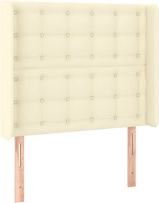 vidaXL Κρεβάτι Boxspring με Στρώμα &amp; LED Κρεμ 90x190 εκ. Συνθ. Δέρμα