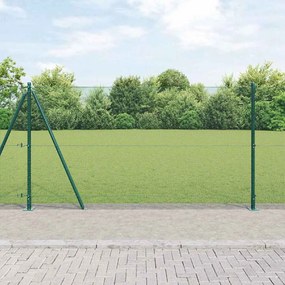 vidaXL Φράχτης με Στήλες. Πράσινο 1.2 x 25 m Ατσάλι
