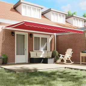 vidaXL Ανασυρόμενη Τέντα  Κόκκινη 450x300 cm