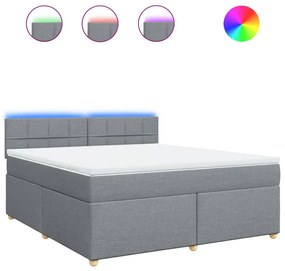 ΚΡΕΒΑΤΙ BOXSPRING ΜΕ ΣΤΡΩΜΑ ΑΝΟΙΧΤΟ ΓΚΡΙ 180X200 ΕΚ. ΥΦΑΣΜΑΤΙΝΟ 3289059