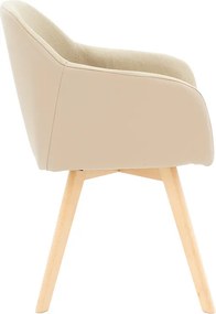 Πολυθρόνα Safira pakoworld PU ύφασμα μπεζ-φυσικό 57x58x84εκ