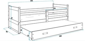 Κρεβάτι Riccon II-Λευκό - Μπλε-190 x 80