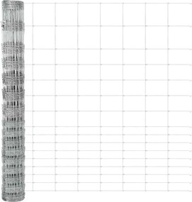 vidaXL Περίφραξη αγρού Ασημί 25 x 1,2 μ Γαλβανισμένος χάλυβας