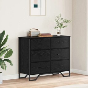 vidaXL Κομοδίνο Μαύρης Βελανιδιάς 91x35.5x74.5 εκ Επεξεργασμένο Ξύλο