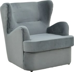 Πολυθρόνα Regalo pakoworld βελούδο σε ανθρακί απόχρωση 75x88x85εκ