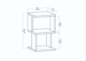 Κομοδίνο Δρυς / Λευκό CARTER 29,6x49,4x29,6