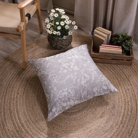 Μαξιλαροθήκη Διακοσμητική Δαπέδου Varese 03 Grey Teoran 65Χ65 Βαμβάκι-Πολυέστερ