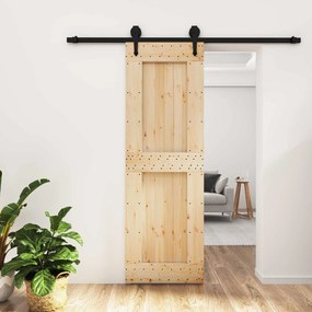 vidaXL Συρόμενη Πόρτα Φυσικό και Μαύρο 70 x 210 cm