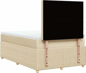 vidaXL Κρεβάτι Boxspring με Στρώμα Κρεμ 120x200 εκ. Υφασμάτινο