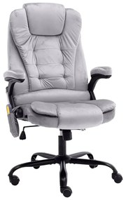 vidaXL Πολυθρόνα Γραφείου Μασάζ Ανοιχτό Γκρι Βελούδινη