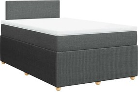 vidaXL Κρεβάτι Boxspring με Στρώμα Σκούρο Γκρι 120x200 εκ. Υφασμάτινο
