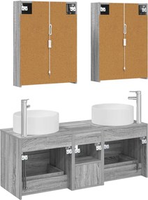 vidaXL Σετ Επίπλων Μπάνιου 5 pcs Γκρι Sonoma