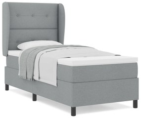 vidaXL Κρεβάτι Box Spring με Στρώμα Ανοιχτό Γκρι 80x200 εκ. Ύφασμα