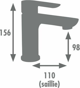 Μονή λαβή βρύση Edouard Rousseau MILK Γραφίτης