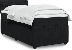 vidaXL Κρεβάτι Boxspring με Στρώμα Μαύρο 100x200 εκ. Βελούδινο