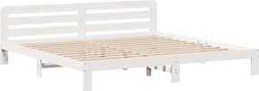 vidaXL Σκελετός Κρεβ. Χωρίς Στρώμα Λευκό 180x200 εκ Μασίφ Πεύκο