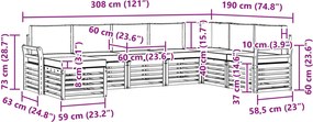 vidaXL Σειρά Καναπέ Εξωτερικού 8 pcs Άσπρο και Ανθρακί