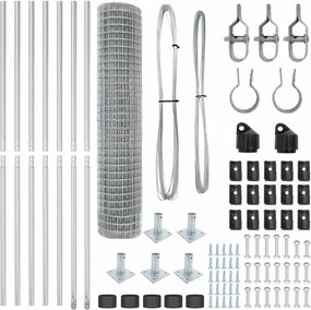 vidaXL Τεντώτο με στήριγμα Ασημί 1,4 x 10 m Ατσάλι