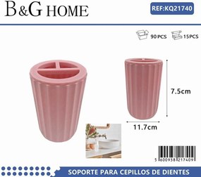 Θήκες οδοντόβουρτσας πλαστικές σε σετ 5Χ - Pink - 21740