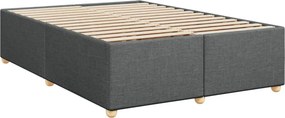 vidaXL Κρεβάτι Boxspring με Στρώμα Σκούρο Γκρι 140x200 εκ Υφασμάτινο