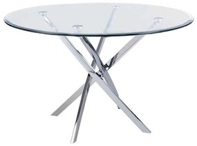 Τραπέζι χρώμιο-γυαλί Posto D. 120 H.73cm