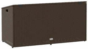 vidaXL Κήπος κουτί αποθήκευσης καφέ 110x50x58 cm Poly Rattan