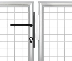vidaXL Πόρτα Περίφραξης Κήπου Ασημί 500 x 125 εκ. Ατσάλινη