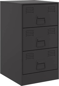 vidaXL Κομοδίνο Μαύρο 34,5x39x62 εκ. από Χάλυβα