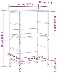 Βιβλιοθήκη Γκρι Sonoma 50x33x82 εκ. Επεξεργασμένο Ξύλο - Γκρι