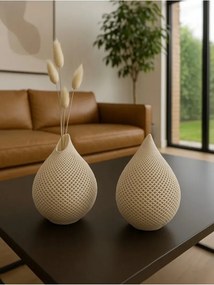 Stewehome μοντέρνο διακοσμητικό βάζο με σταγόνα σχήμα και υφή δίχτυ σε λευκό Λευκό